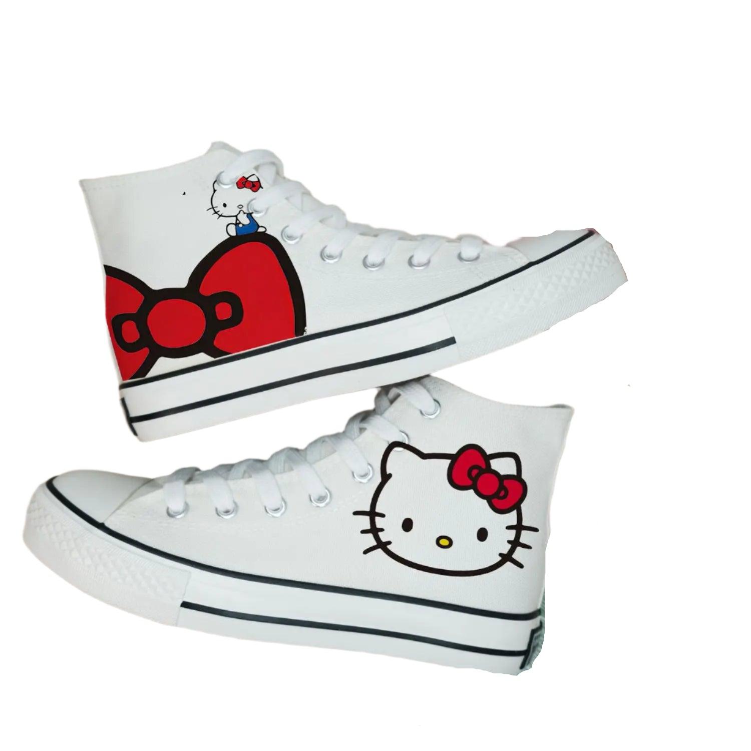 High-Top Canvas Sports Flat Sneakers – Anime-Inspired Unisex Casual Shoes - JVMCL