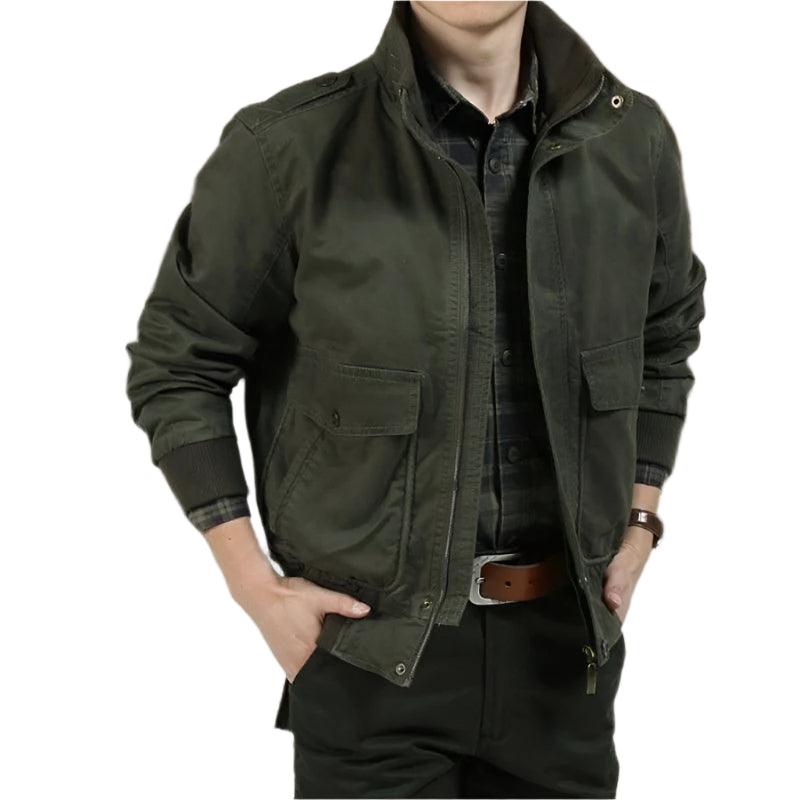 Stylish Men's Tactical Stand Collar Bomber Jackets For Spring Autumn Hunting Fishing - JVMCL