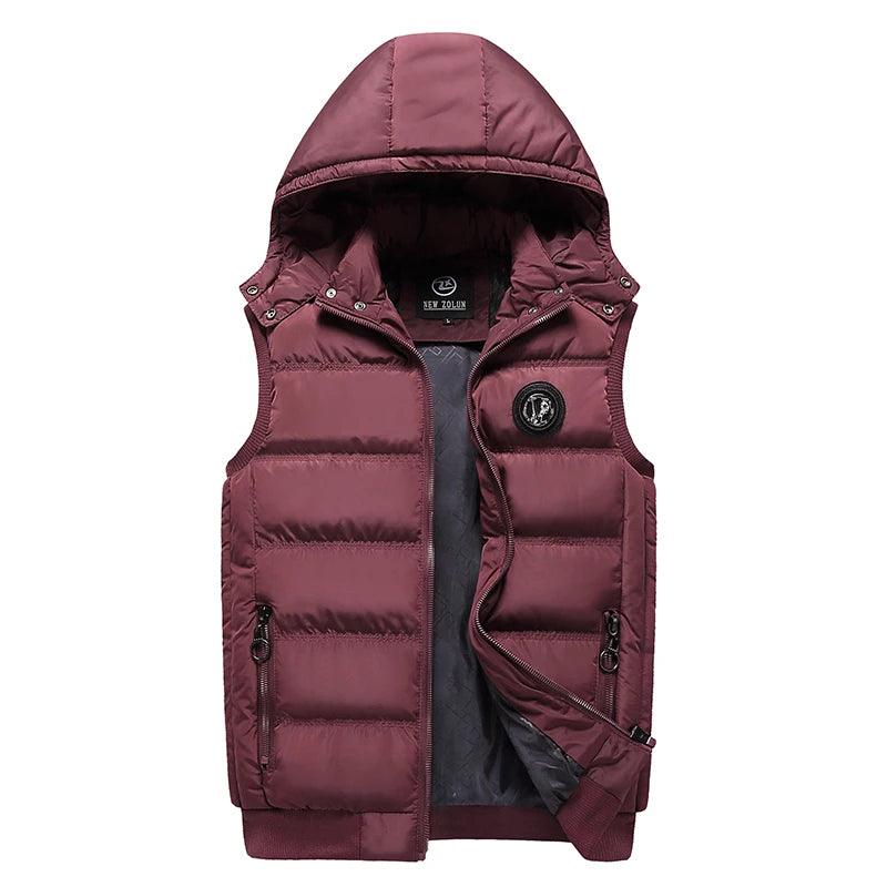 Fashion Comfortable Men's Winter Hooded Vest - Casual Outdoor Cotton-Padded Jacket - JVMCL