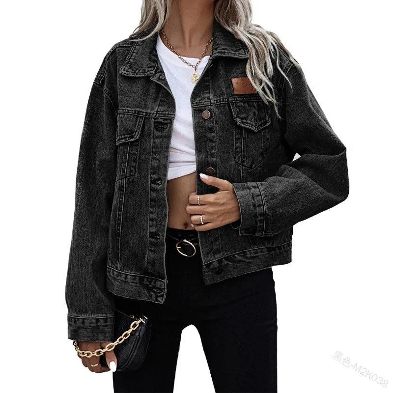 Regular fit Autumn Punk Style Women’s Loose Denim Jacket - Casual Jean Outerwear - JVMCL