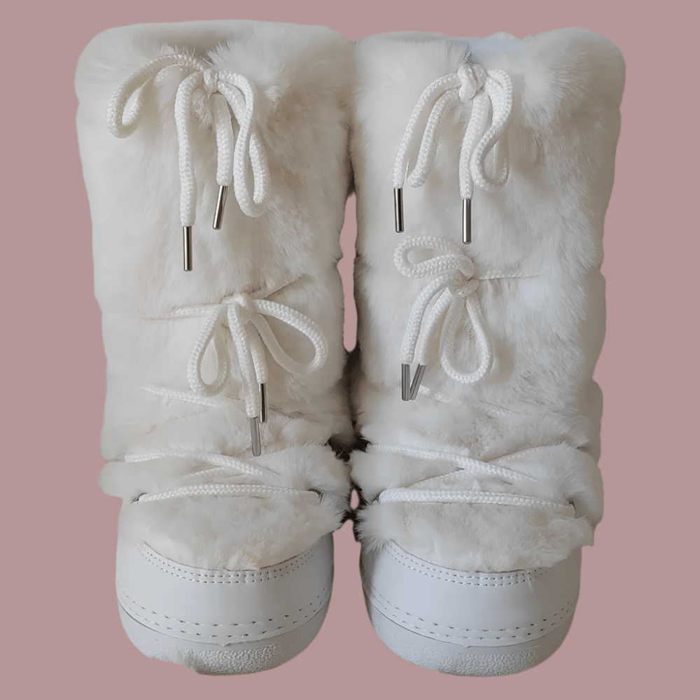 Luxury Winter Rabbit Fur Long Boots – Warm Fluffy Platform Ski Boots - JVMCL