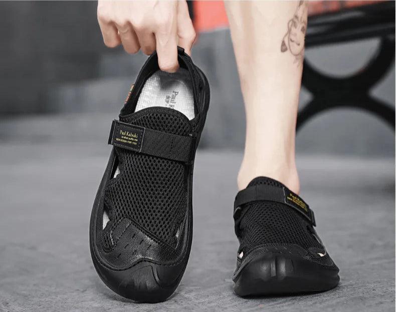 Men's Sandals Hollow Men's Sports Shoes Outdoor Non-slip Man Beach Shoes - JVMCL