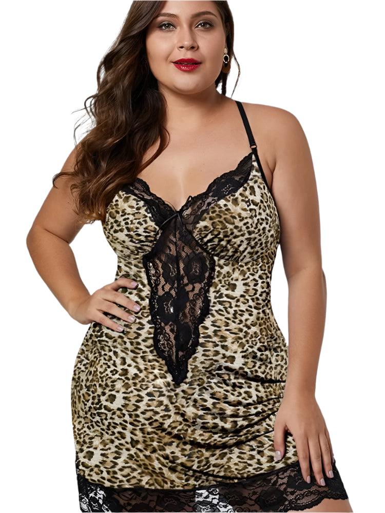 8XL Plus Size Satin Lace Nightgown – Spaghetti Strap Summer Sleepwear for Women - JVMCL