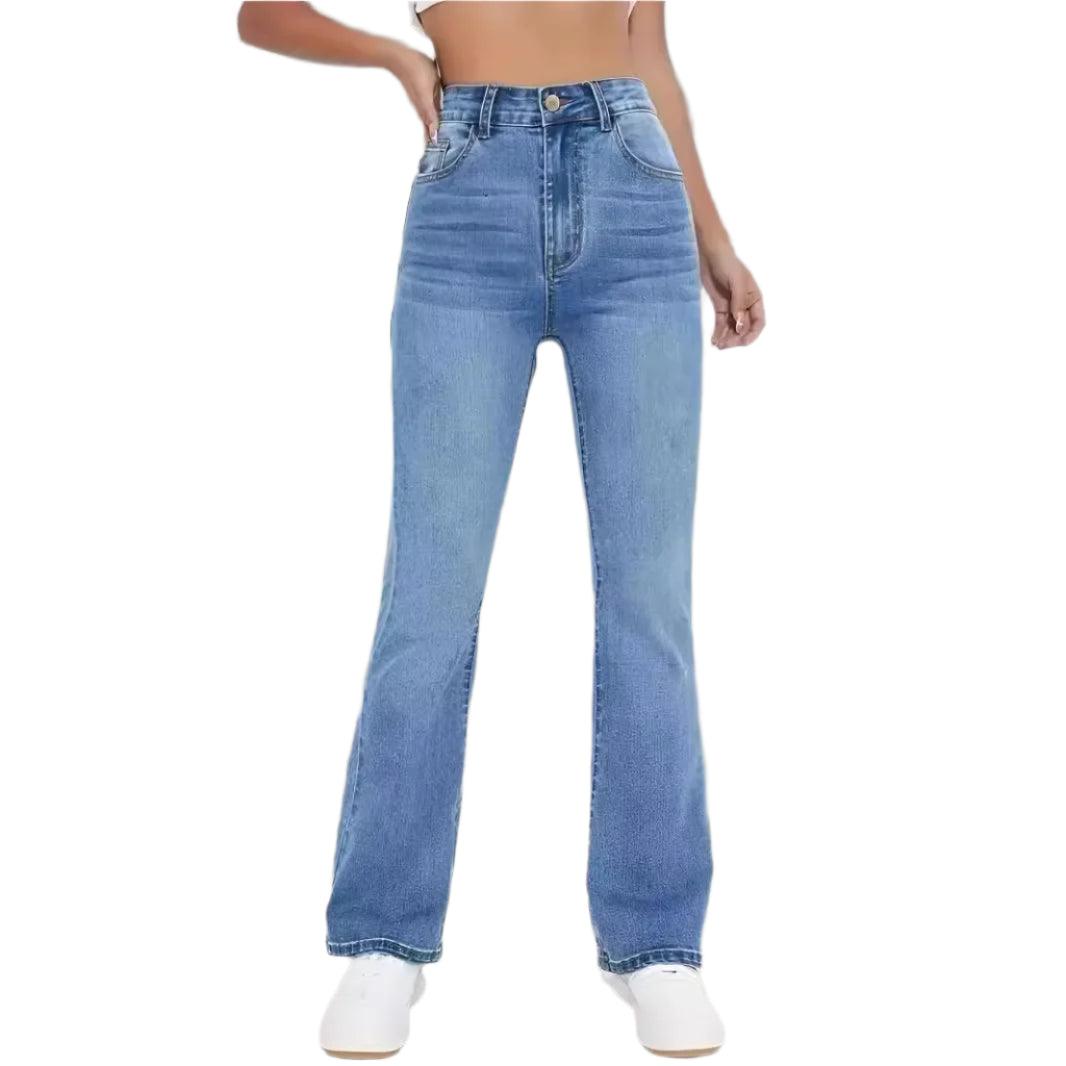 Slimming High-Waist Straight-Leg Jeans – European & American Casual Chic Denim - JVMCL