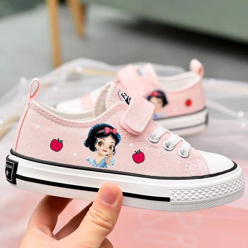 Disney Girls' Canvas Shoes - Soft Sole Princess Snow White Casual Sneakers - JVMCL