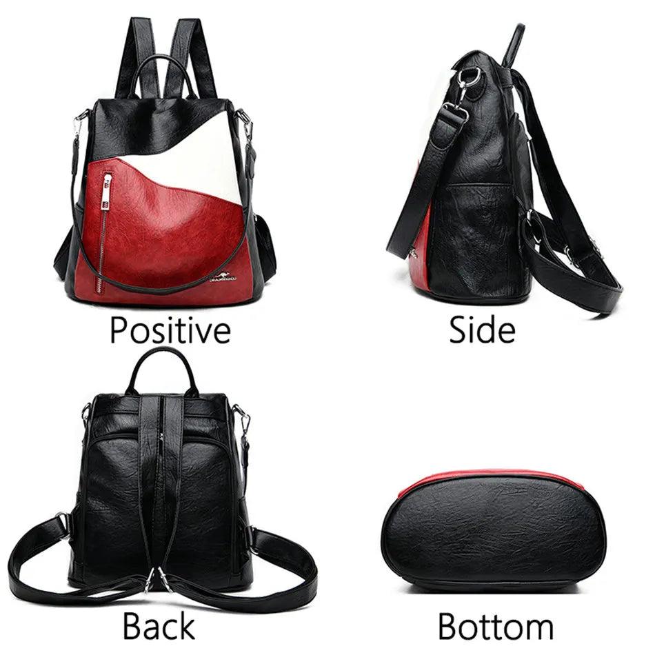 Fashionable PU Leather Backpack for Women – Stylish & Versatile Travel & School Bag - JVMCL