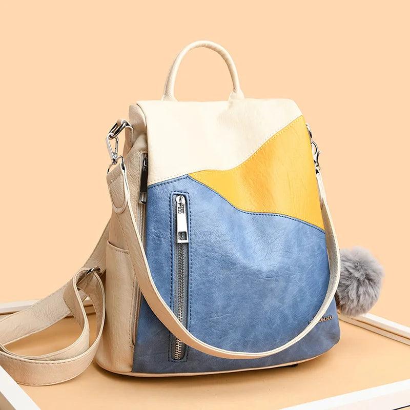 Fashionable PU Leather Backpack for Women – Stylish & Versatile Travel & School Bag - JVMCL