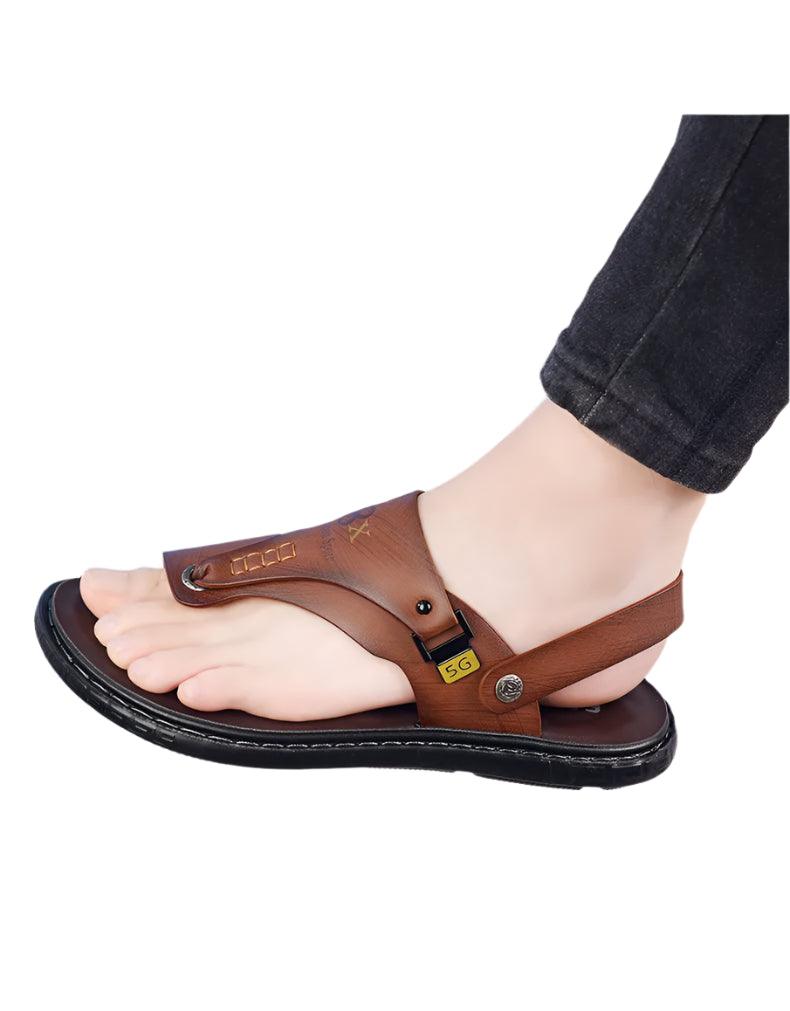 Men's Summer Water Trekking Beach Sandals-Anti-Slip Soft Sole Leather Flip Flops - JVMCL