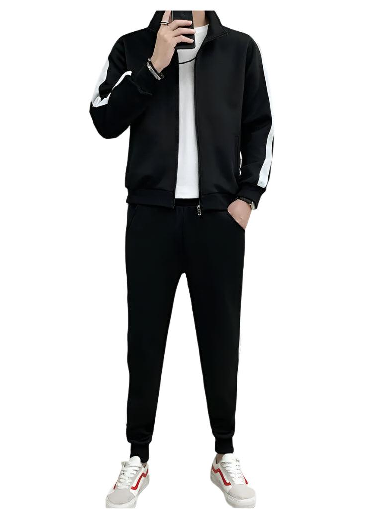 Men Sportswear Tracksuit–Loose Zip-Up Jacket and Pant Jogger Fitness Workout Set - JVMCL