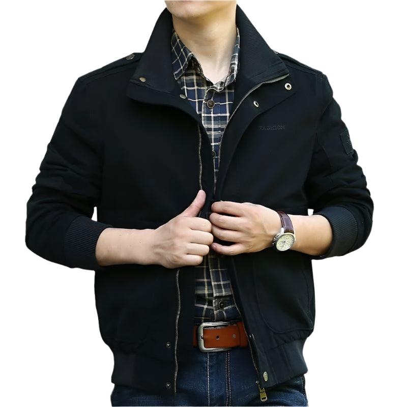 Men's Cotton Military Tooling Spring Autumn Jacket – Stand Collar Casual Coat - JVMCL