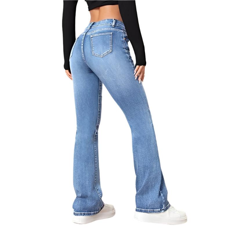 Women’s Casual Vintage Micro Flare Jeans – Trendy Streetwear for All Seasons - JVMCL