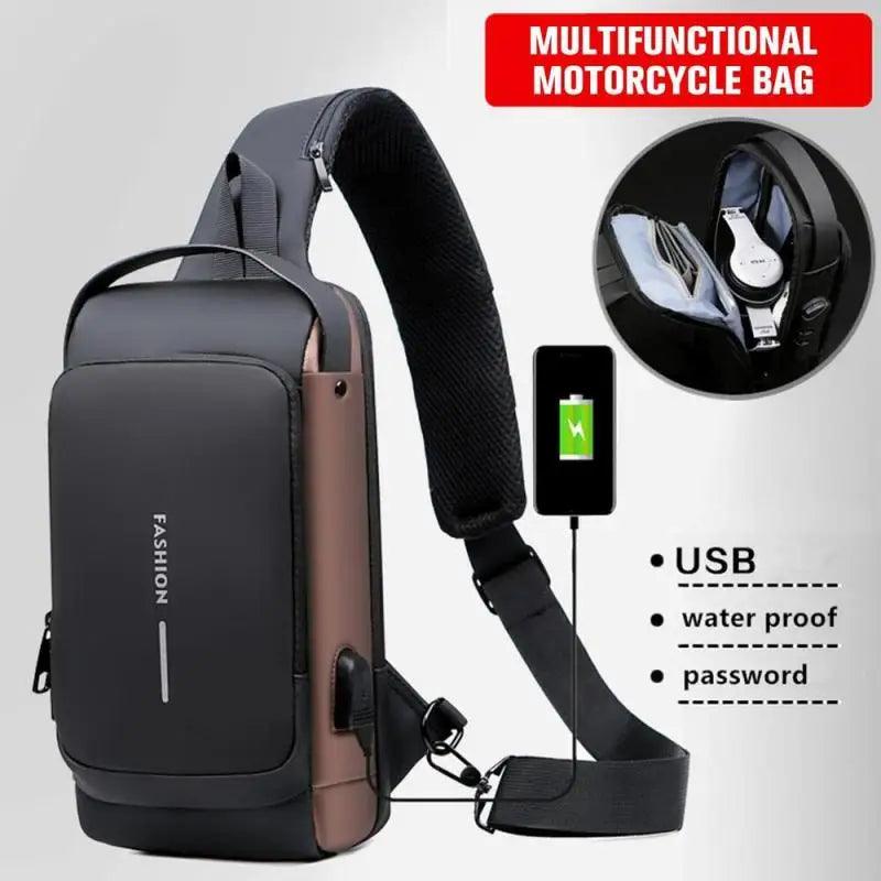 Secure Stylish & Multi-Functional Men's Anti-Theft Travel Sling & Crossbody Bag - JVMCL