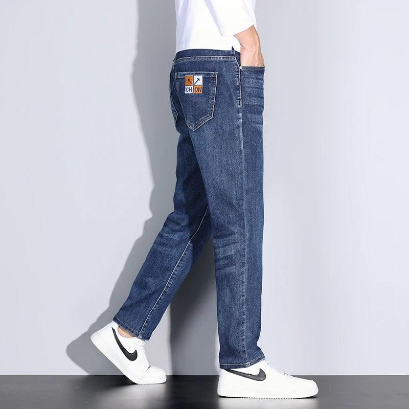 Men’s Extra-Long Straight Denim Jeans – Big & Tall Smart Casual Trousers - JVMCL