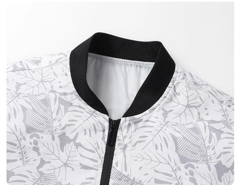 Men's Spring Autumn Printed Windbreaker - Slim Fit Bomber Jacket - JVMCL