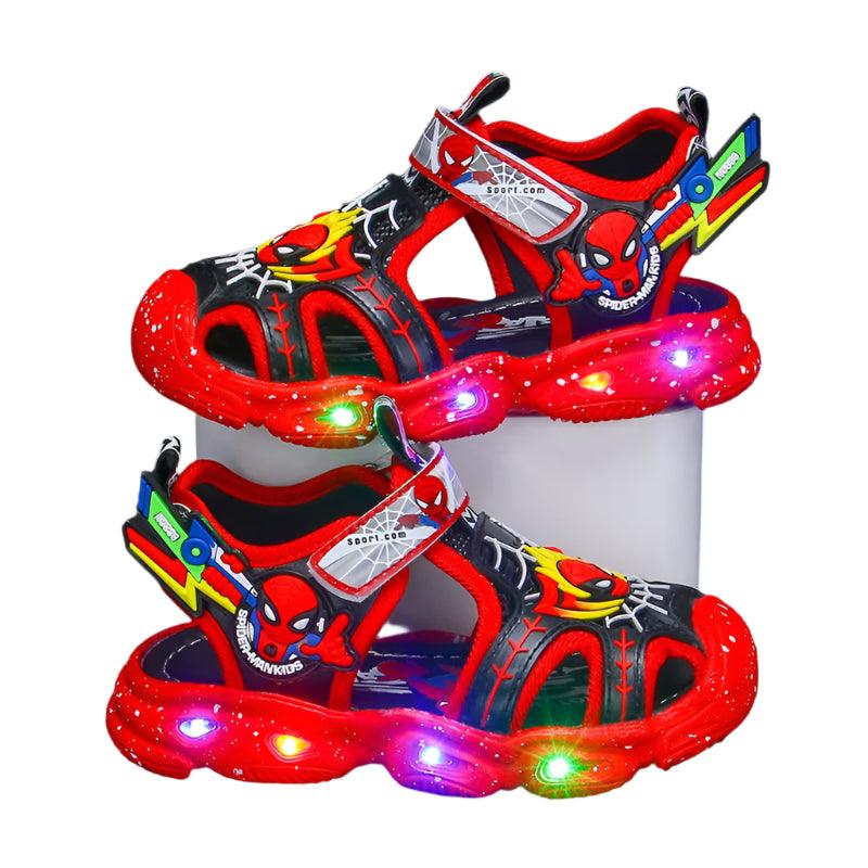 LED Sport Sandals Spiderman Sandals for Boys Casual Soft Sole Kids Shoes - JVMCL