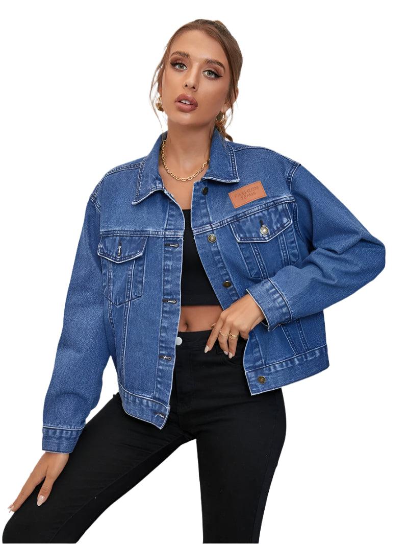 Fashion Streetwear Baggy Jean Jacket for Women - Casual Autumn Denim Outerwear - JVMCL