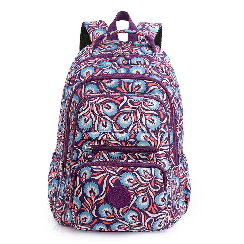 Extra-Large Women’s Floral Travel Rucksack for School, Hiking & Outdoor Backpack - JVMCL