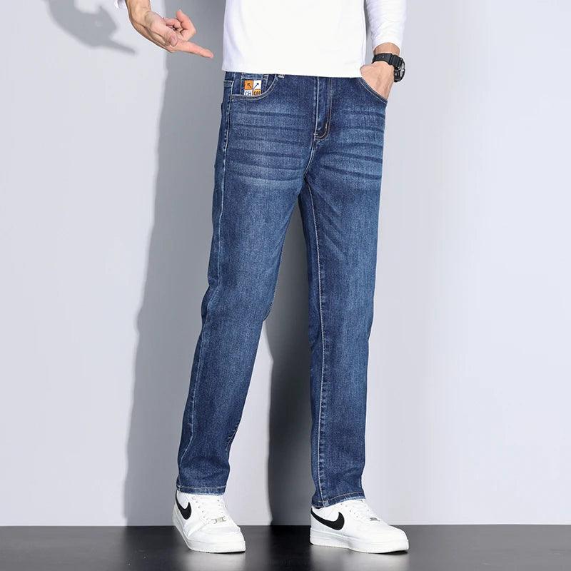 Men’s Extra-Long Straight Denim Jeans – Big & Tall Smart Casual Trousers - JVMCL