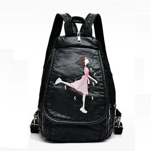 Mini K-Style PU Leather Backpack for Women - Fashion All-Match Small Travel Bag - JVMCL