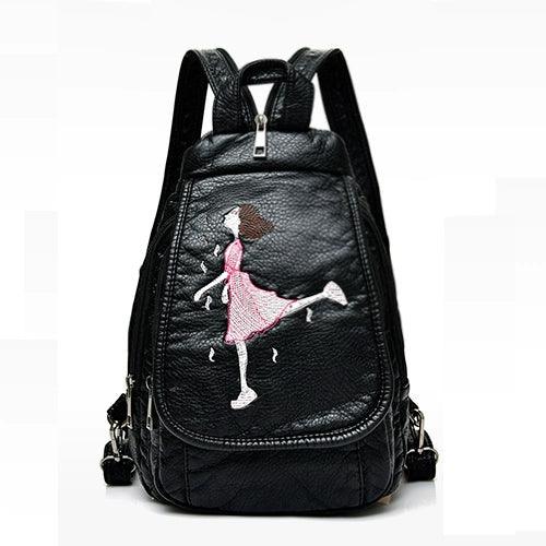 Mini K-Style PU Leather Backpack for Women - Fashion All-Match Small Travel Bag - JVMCL