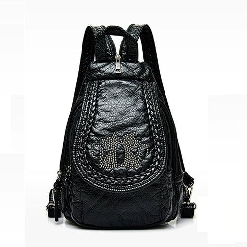 Mini K-Style PU Leather Backpack for Women - Fashion All-Match Small Travel Bag - JVMCL